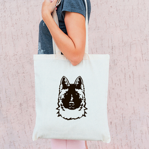 Тканевая сумка "Акита - портрет"