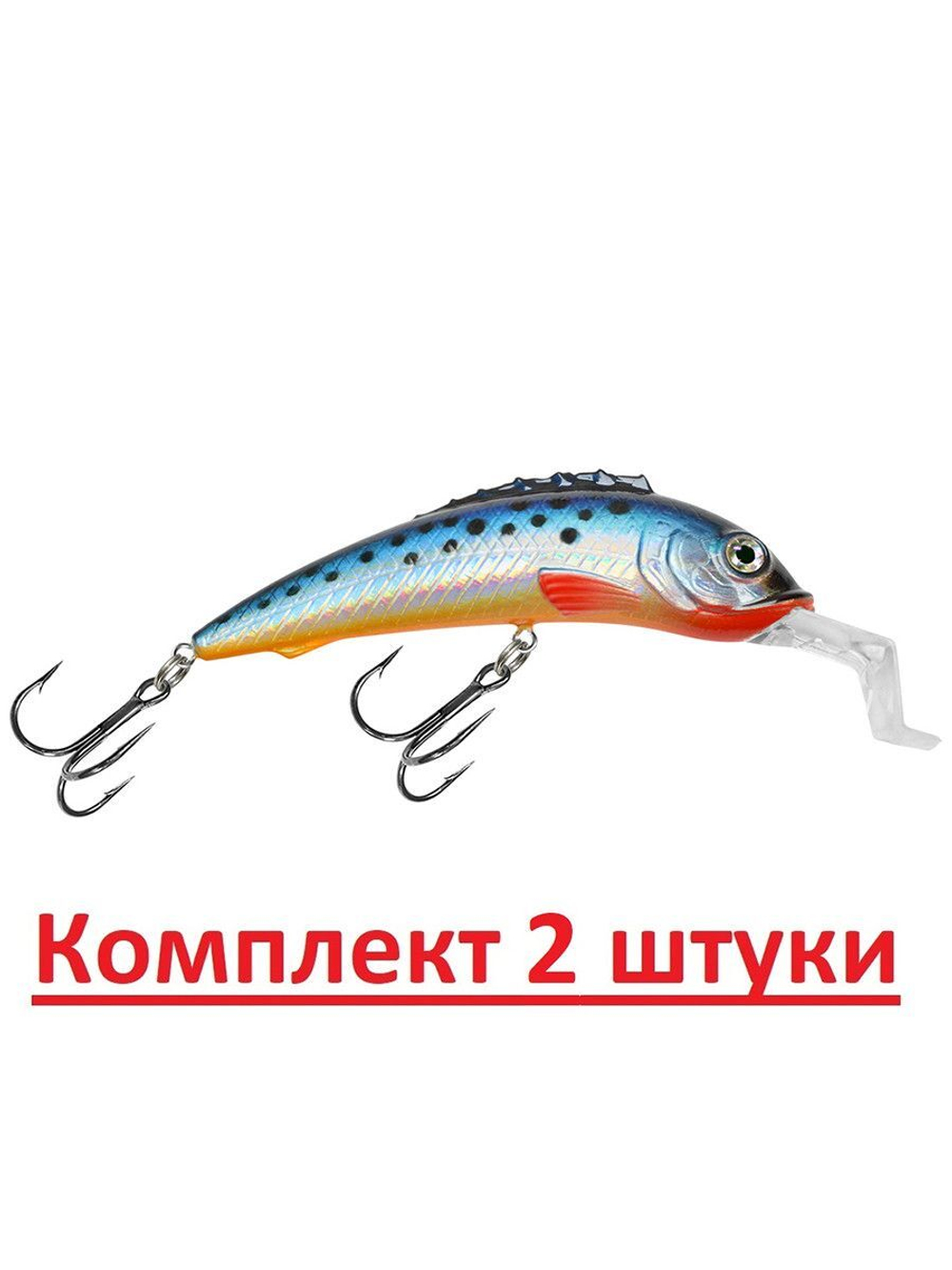 Воблер для рыбалки ЕРШ-2 102mm, цвет 014 (клоун), 1 штука