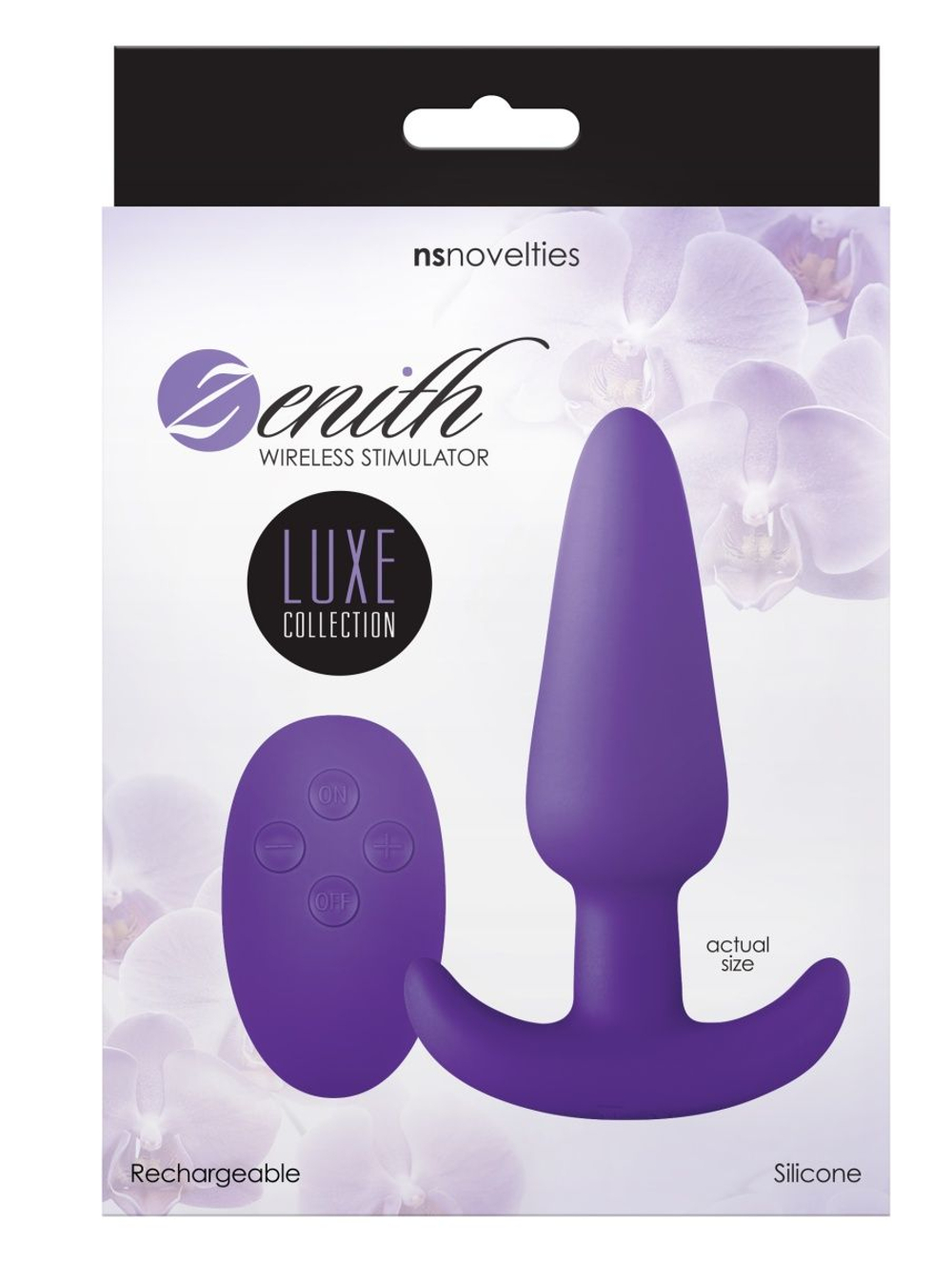 Фиолетовая анальная вибропробка с пультом ДУ Luxe Zenith Wireless Plug - 9,9 см. (Цвет: фиолетовый)