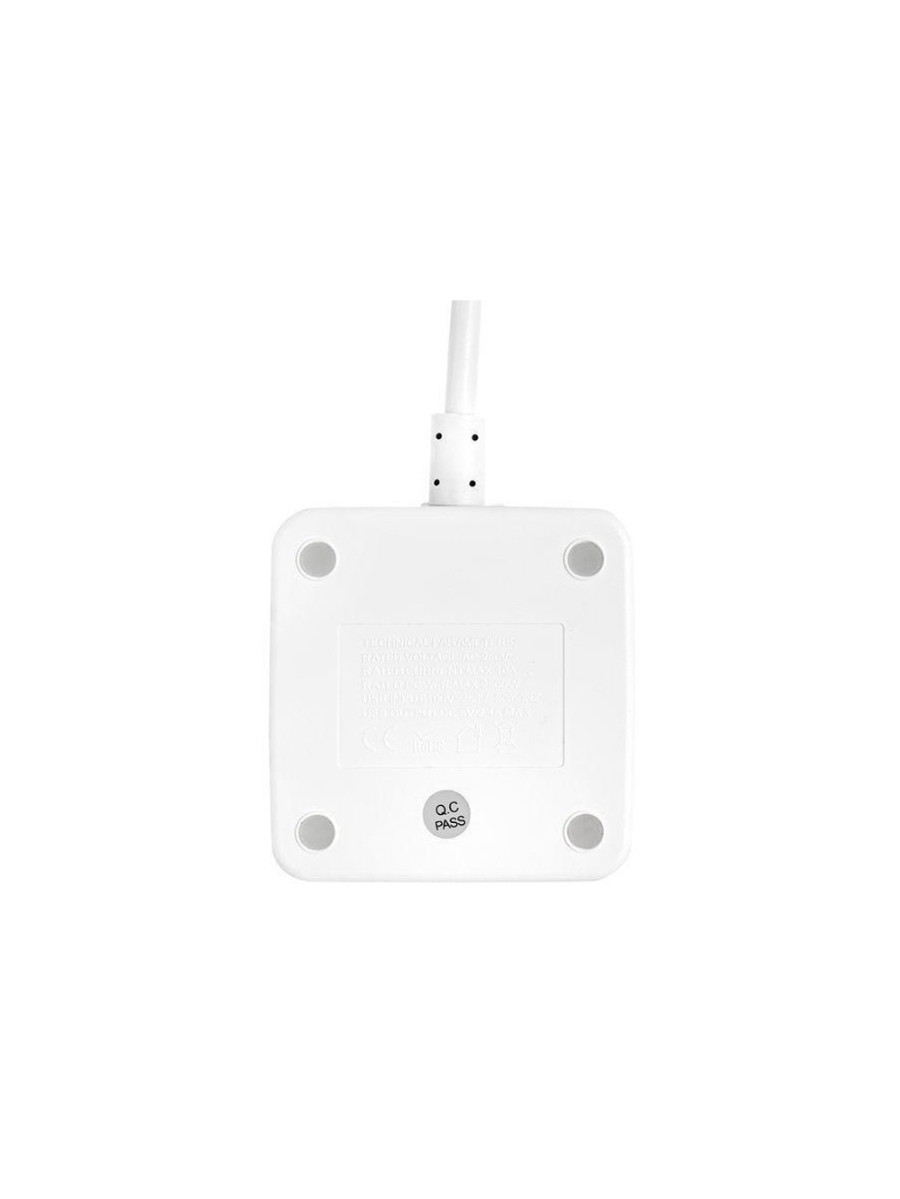 Удлинитель "Куб" 2х1.3м 2USB 2.4А+Type C + Ночник 1кв.мм EKF UBA-CUB-2-TC