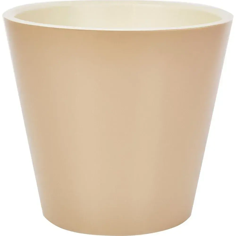 Горшок для цветов InGreen London D280мм, 10,5л c дренажной вставкой, молочный шоколад