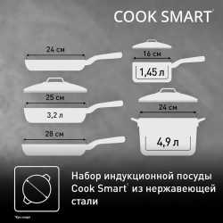 Набор посуды Tefal Jamie Oliver Cook Smart 8 предметов E310S874