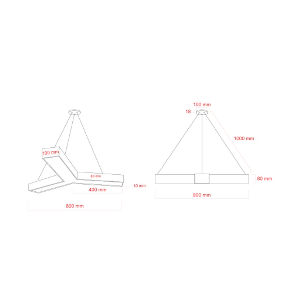 Светильник LED ЭРА Geometria SPO-142-W-40K-044 Igrek 44Вт 4000K 3500Лм IP40 800*80 белый подвесной драйвер внутри