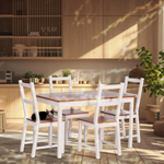 Обеденный комплект Соната (стол + 4 стула) / Sonata dining set массив сосны, стол: 120х75х73см  стул :41х50х95см, антик/белый