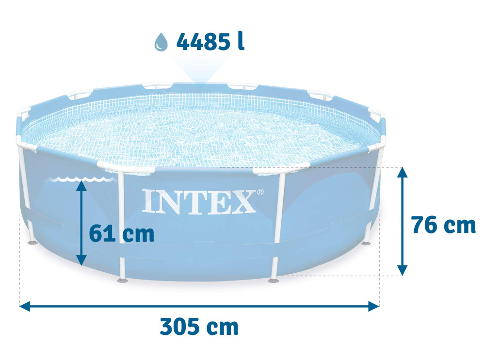 Каркасный бассейн Intex Metal Frame 305х76 см (28200)