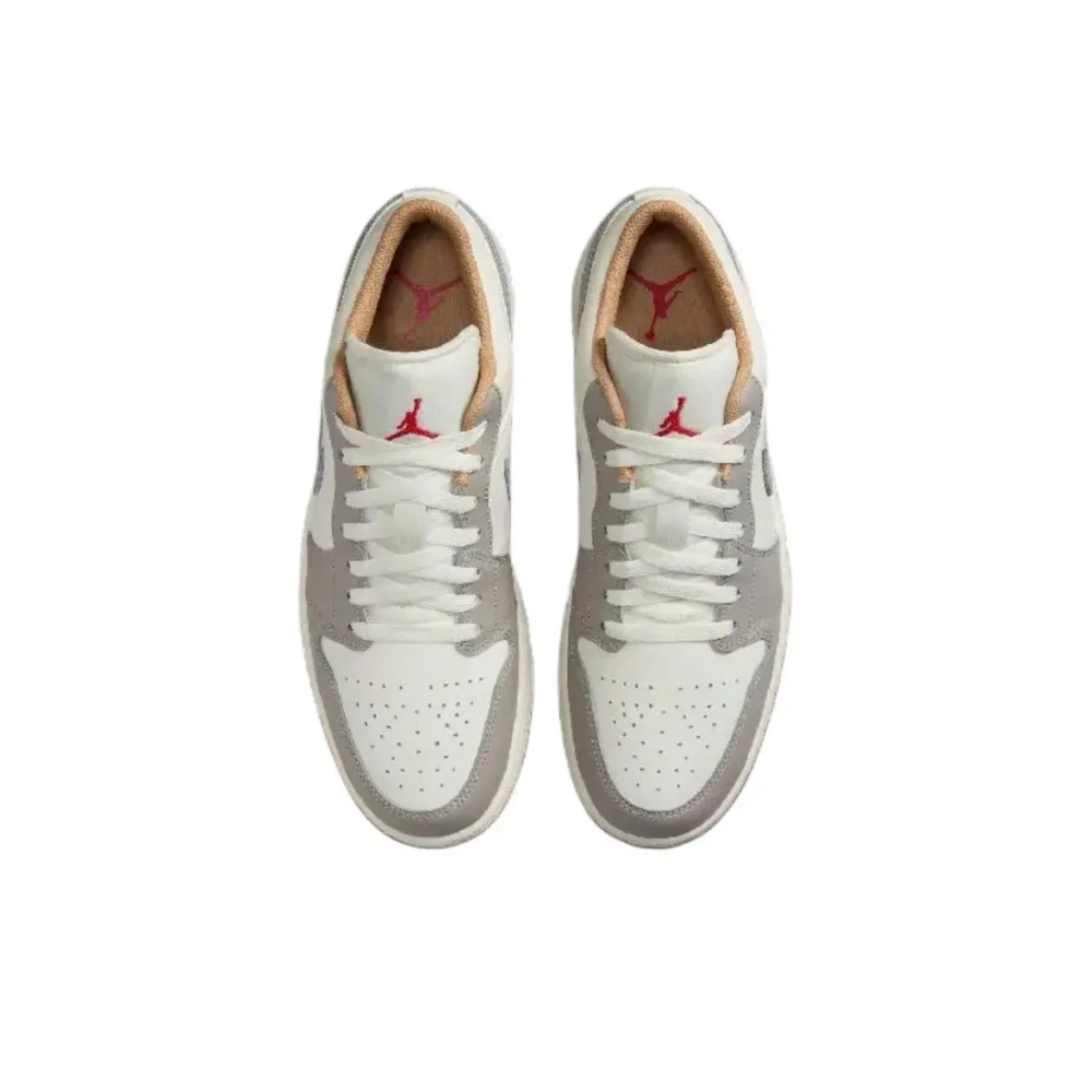 Мужские кроссовки Air Jordan 1 Low 'Sail Fire Red College Grey' 553558-169