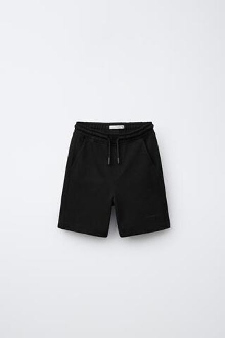 ZARA КОМФОРТНЫЕ ШОРТЫ ИЗ МЯГКОЙ ТКАНИ, ЧЕРНЫЙ