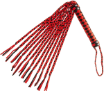 Кожаная плеть ZADO Peitsche - 70 см. (Цвет: красный с черным)