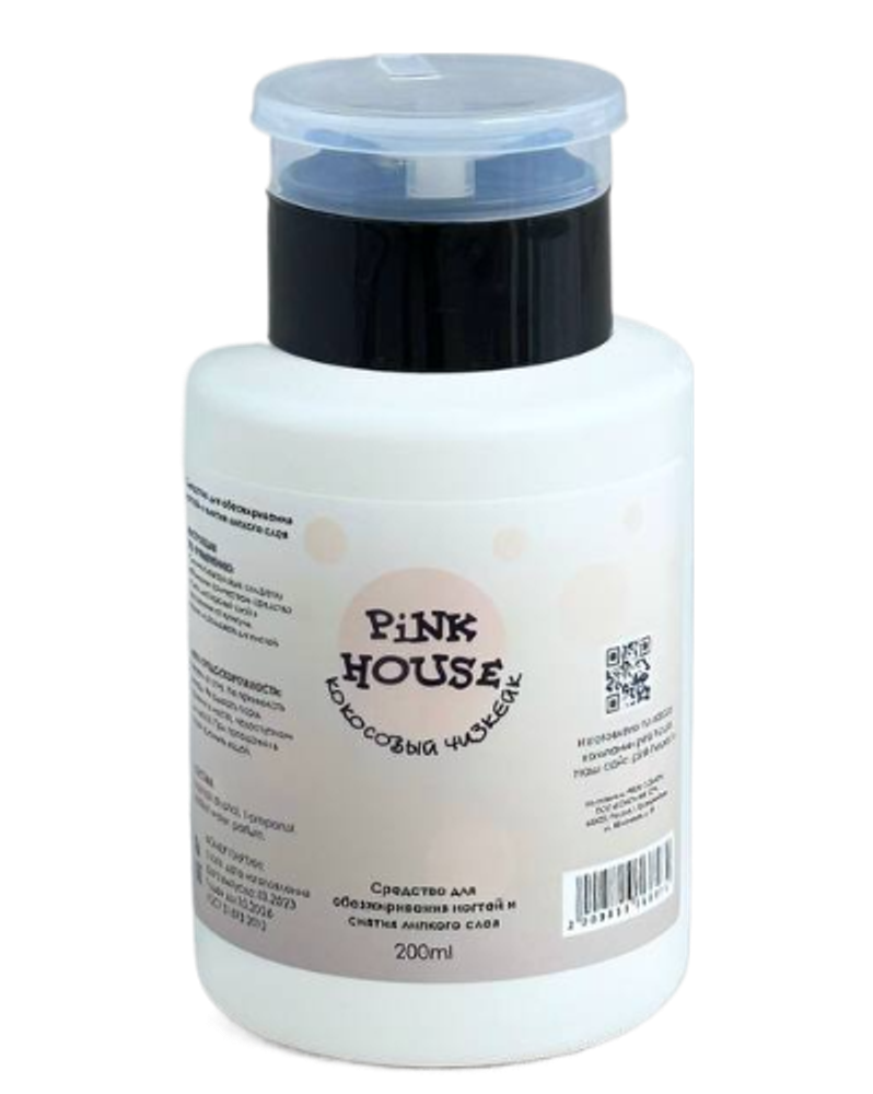 Обезжириватель для ногтей и снятия липкого слоякокосовый чизкейк Pink House, 200 мл