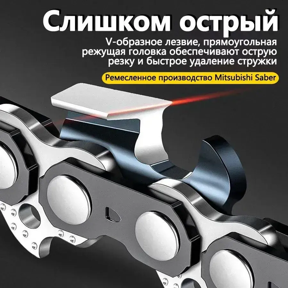 Цепь для мини пилы 6 дюймов, шаг 1/4" 37 звеньев(3 шт.)