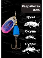 Блесна вертушка на щуку и окуня летняя Blue Fox №3, цвет #25