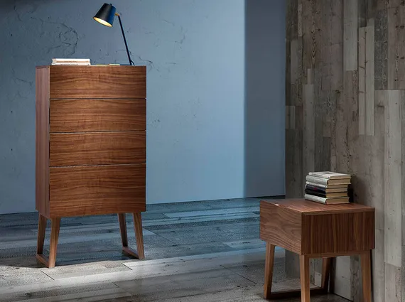 Прикроватная тумбочка Angel Cerda CP1702-H, шпон ореха