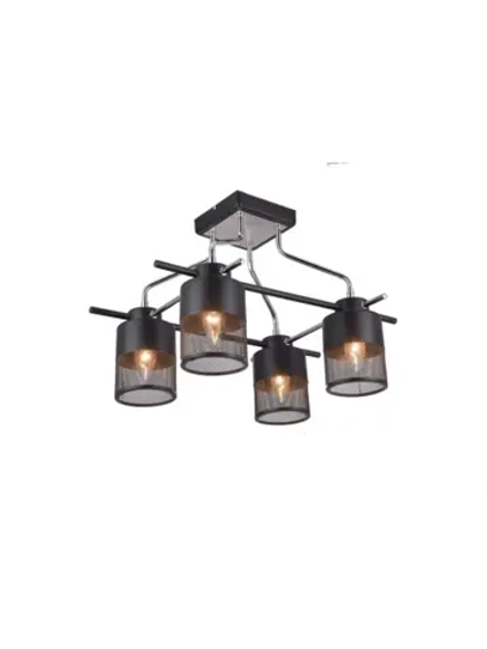 Люстра потолочная MUDI E27*4*60W черный хром