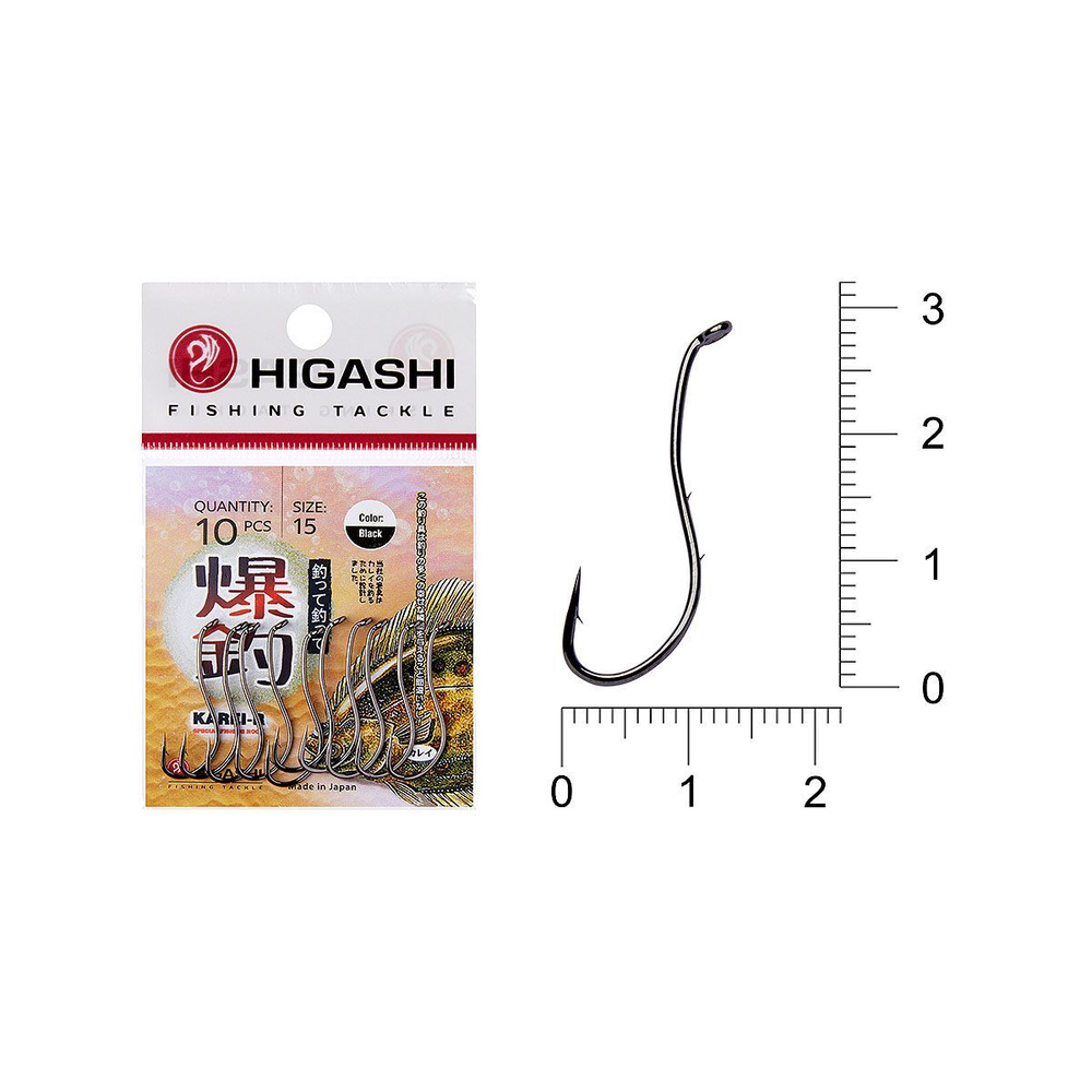Крючок одинарный HIGASHI Karei R #15#Black