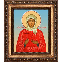 Вера Самсонова (Касимовская) мученица, ктитор. Икона на холсте. В раме 10 х 12 см.