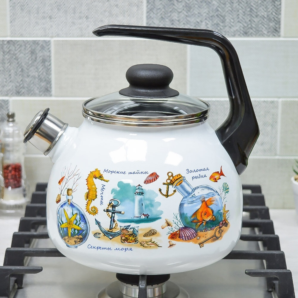 Чайник 3л со свистком "Золотая рыбка"