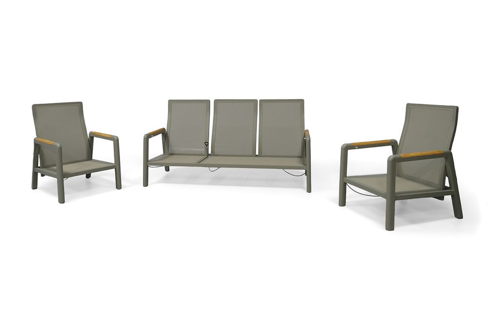 "Бари" лаунж-зона из алюминия, цвет светло-серый