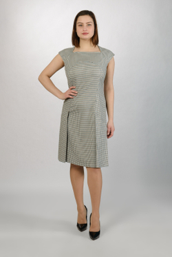 Повседневное платье 1568АП, Коричн-голуб #297КГ051568АП