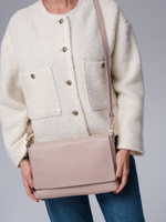 Кожаная сумка клатч Deboro 30181 розово-бежевый/суприм