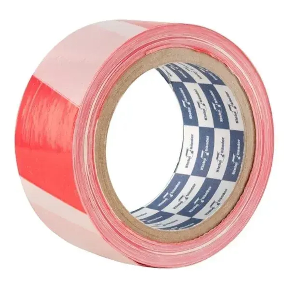 Лента для ограждений неклейкая, 50мм*200м, бело-красная, без и/у, Klebebander