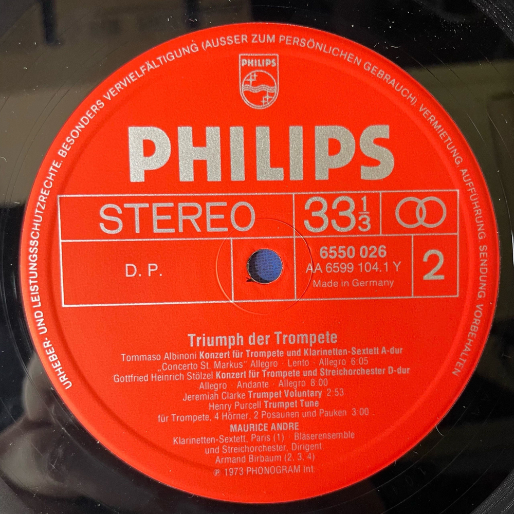 Винтажная виниловая пластинка LP Maurice Andre, Triumph Der Trompete (Германия 1973)