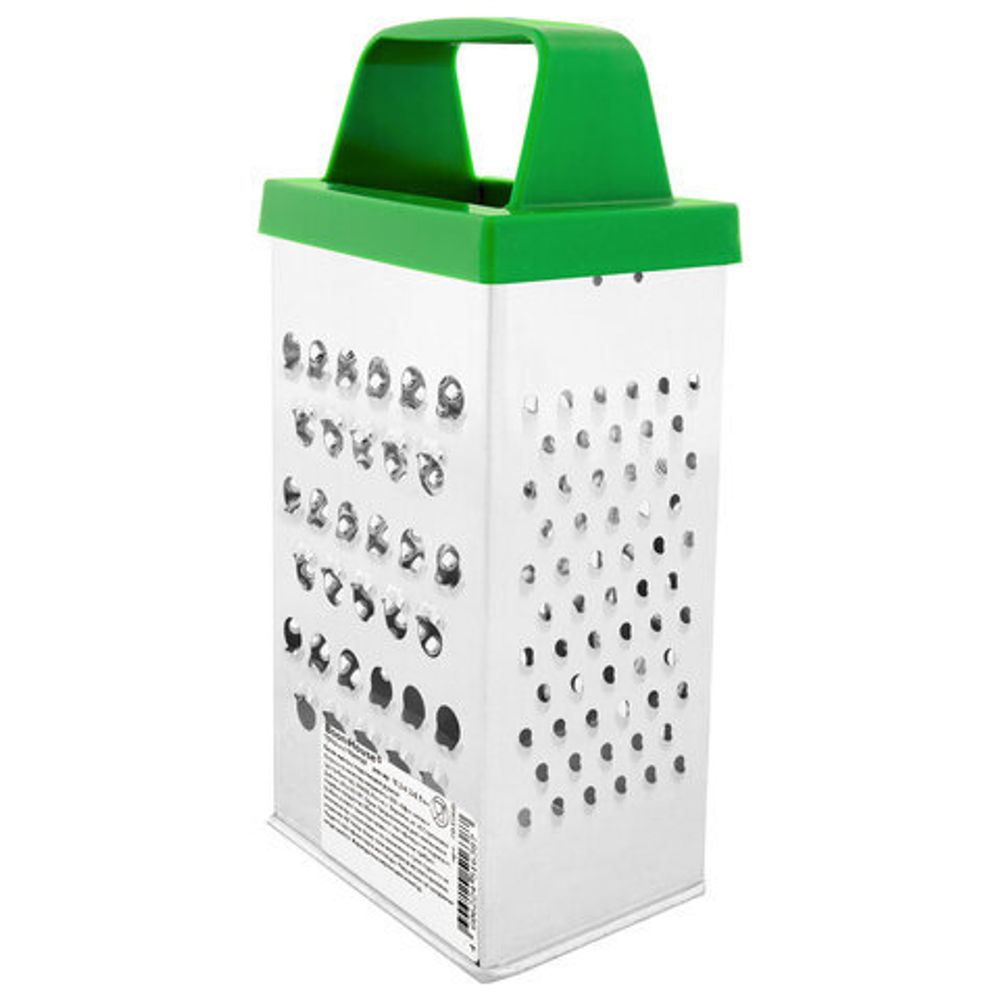 Терка 4 грани 18,2х6,2х8,5 см, белая жесть с пластиковой ручкой, BOOMHOUSE (БумХаус) Basic, 701860