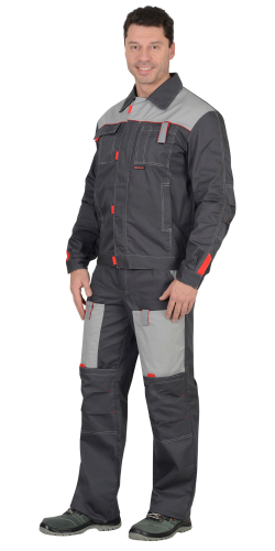 Костюм ФАВОРИТ куртка, п/к т.серый со св.серым