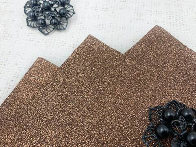 Фоамиран глиттерный Премиум, р. 20х30 см, 2 мм, коричневый