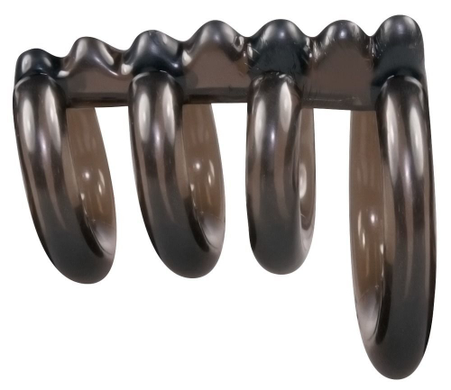 Насадка на пенис Orion Bad Kitty – 4 кольца, 6,5 см, дымчатая