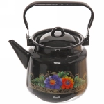 Набор посуды эмалированной 4 предмета «Вологда» (1,5л, 3л, 4,5л, чайник3,5л) чёрный №142