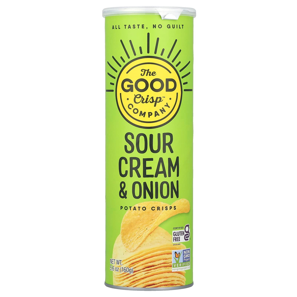 The Good Crisp Company, Картофельные чипсы, сметана и лук, 160 г (5,6 унции)