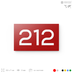 Номер на дверь 212, табличка на дверь для офиса, квартиры, кабинета, аудитории, склада, красная 120х70 мм, Айдентика Технолоджи