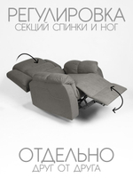 Кресло реклайнер велюр электрическое (1 мотор и 2 мотора)