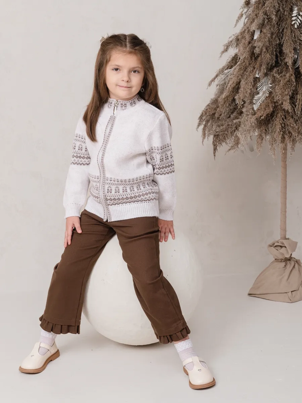 Кофта вязаная на молнии