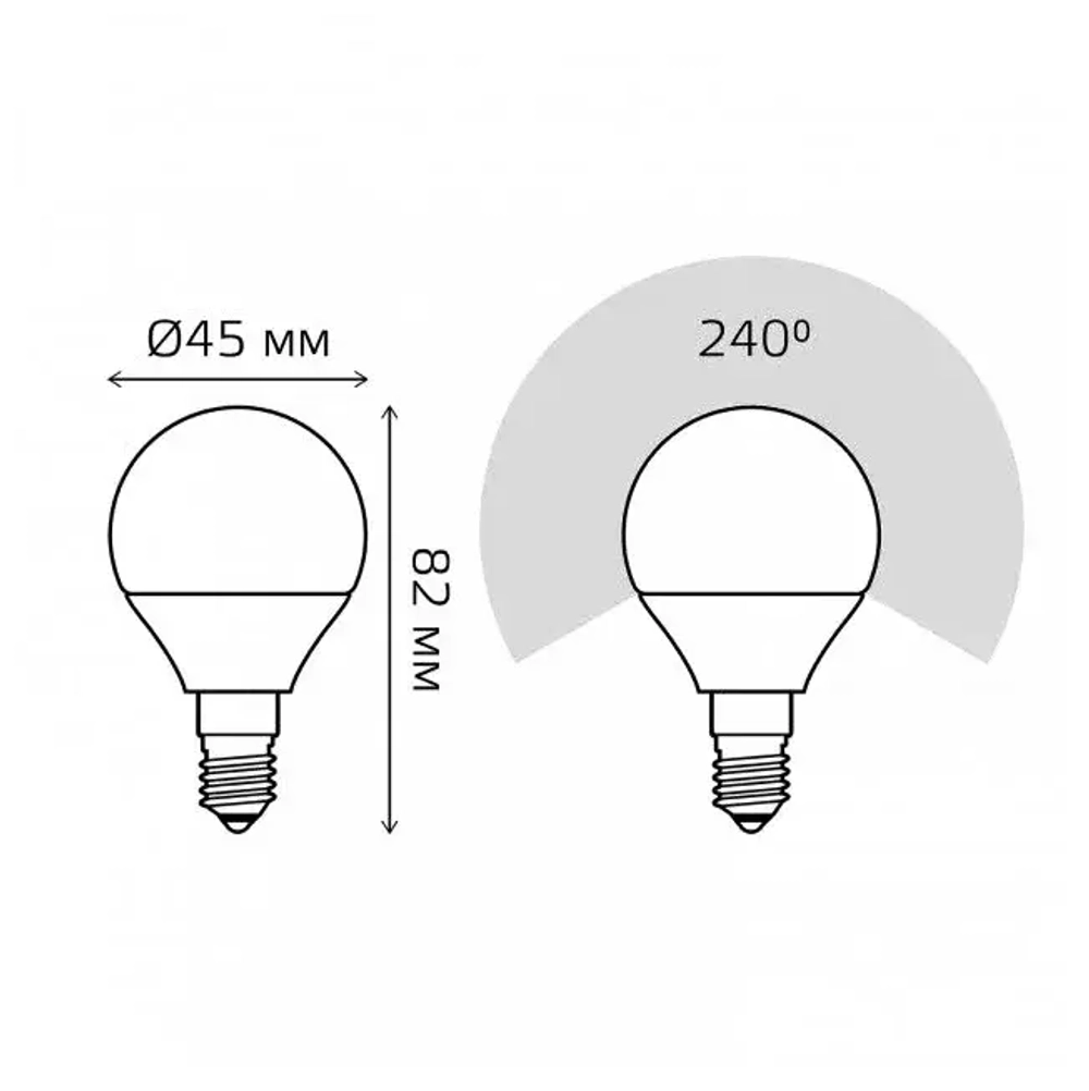 Лампа Gauss LED Elementary Шар 12W E14 920lm 4100K 53122