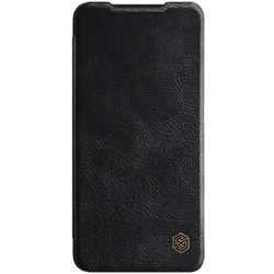 Кожаный чехол книжка от Nillkin для Samsung Galaxy S21 FE 5G, черный цвет, серия Qin Leather