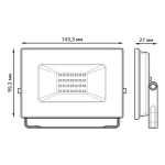 Прожектор Gauss LED Elementary 30W 2700lm черный IP65 6500K  613100330