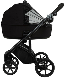 Детская коляска Roan Bass Next 2.0 3 в 1 с автокреслом Tutis Elo Lux EduSky Grey BSN/40/2 Caviar Black/Black/руч.Black