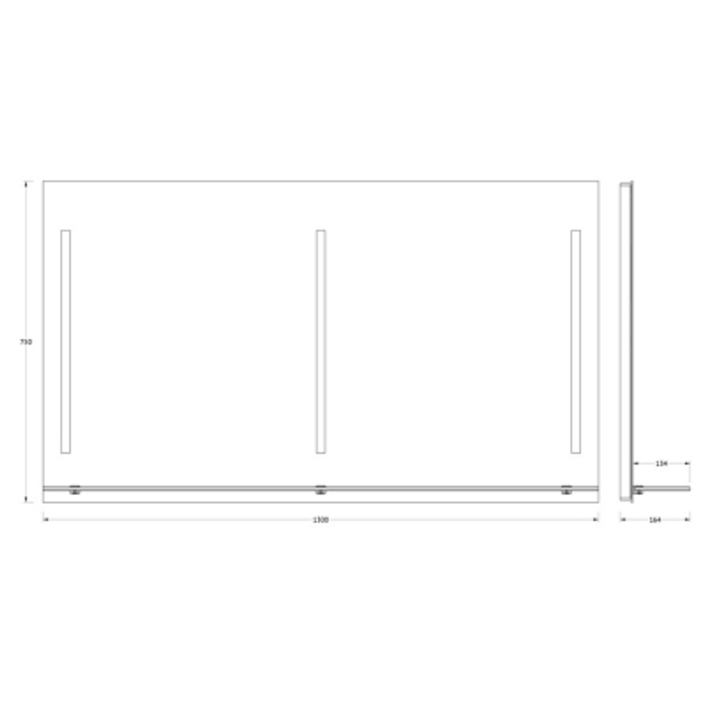Зеркало Evoform с полочкой 130 см с 3-мя встроенными LED-светильниками 16,5 W 130x75 см