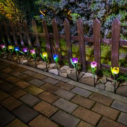 USL-C-453-PT305 PURPLE TULIP Садовый светильник на солнечной батарее Лиловый тюльпан. Белый свет. 1xLR аккумулятор в-к. IP44. TM Uniel.