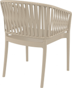 Кресло пластиковое с подушкой Siesta Contract Portofino, бежевый, темно-серый