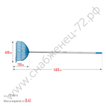 GRINDA PL-22 ALU, 430 х 40 х 1460 мм, 22 зубца, ударопрочный пластик, алюминиевый черенок, грабли веерные пластиковые, PROLine (421819)