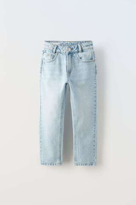 ZARA ДЖИНСЫ MOM FIT, ГОЛУБОЙ