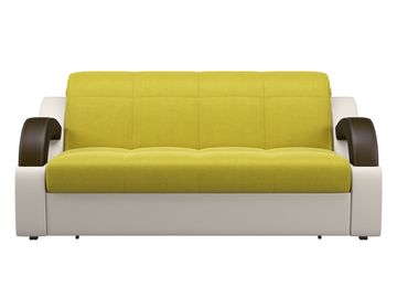 Диван Мадрид 1,6 - Velutto 28 оливковый/беж кожзам/ коричневая накладка