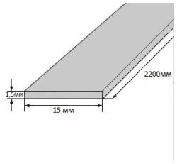 Полоса алюминиевая 15х1,5 мм 2200 мм
