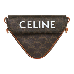 CELINE Cow Leather Triangle Bag, Shoulder Bag, Crossbody Bag Small Women"s Tawny