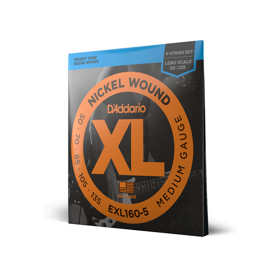 Струны для 5 струнной бас-гитары D'ADDARIO EXL160 5