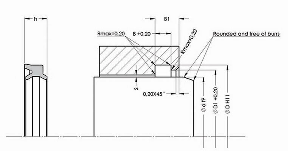 A853-010 NBR Пневматическое грязесъёмное уплотнение штока 10-16,2-5,5/3,6