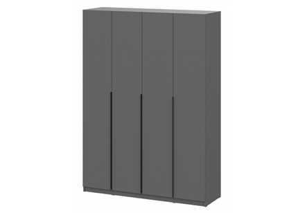 Шкаф Woodville Даиго с антресолью графит серый текстурный комплектация 3