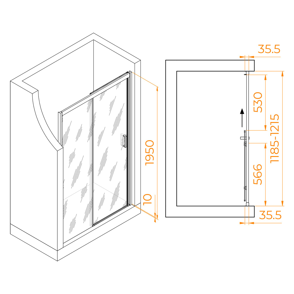 Душевая дверь RGW PA-017 (Матовое-Сатинат, 1200)